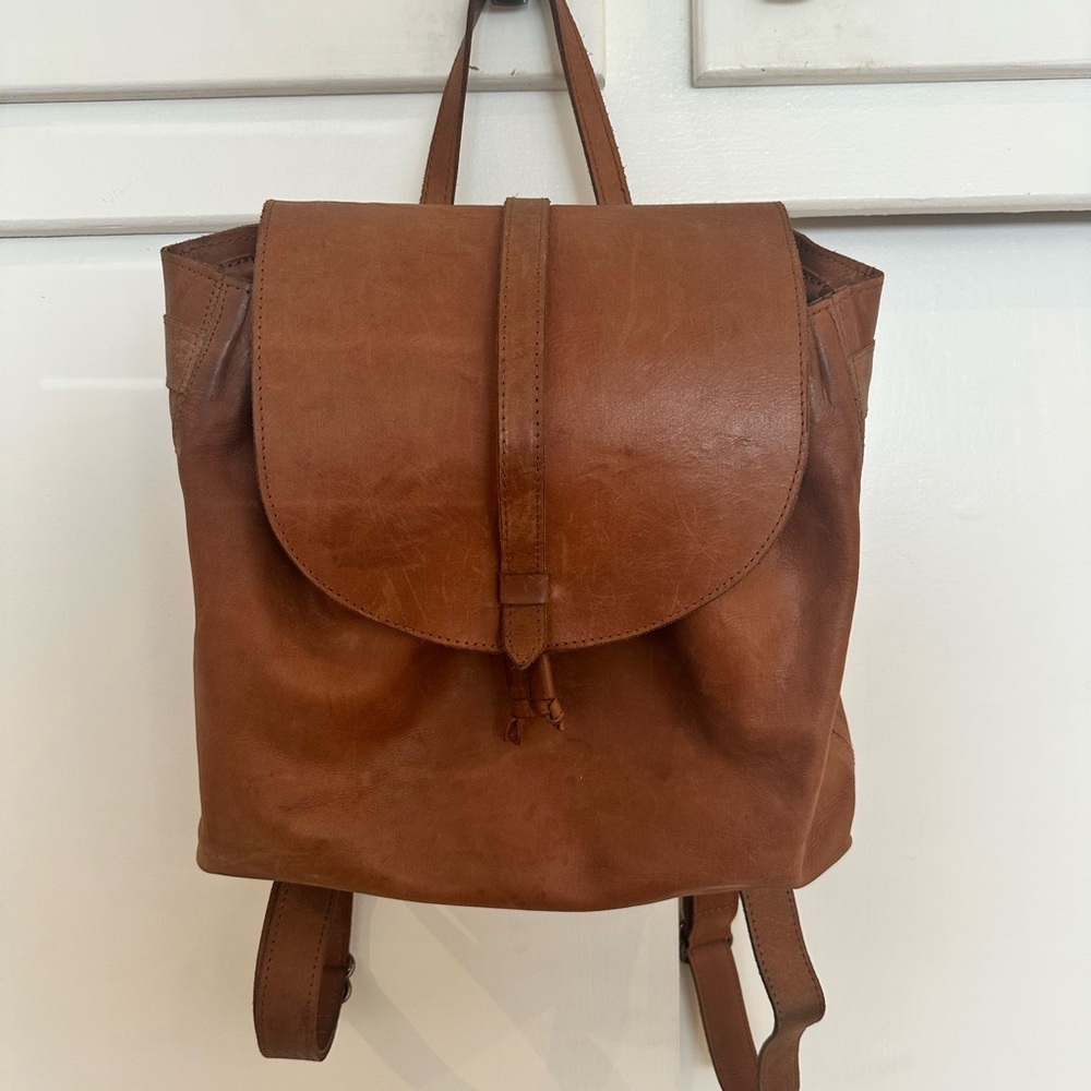 Able Tan Leather Backpack